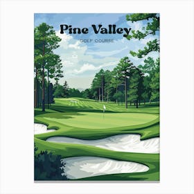 Pine Valley Golf Club Golfer Art Illustration Leinwandbild