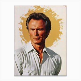 Clint Eastwood Retro Collage Movies Canvas Print