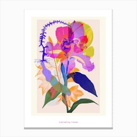 Everlasting Flower 2 Neon Flower Collage Poster Canvas Print
