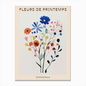 Spring Floral French Poster  Gypsophila 6 Canvas Print