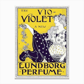 Perfume Advertisement, Art Nouveau Vintage Poster Canvas Print