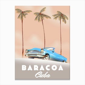 Barroca Cuba Antique Car Canvas Print