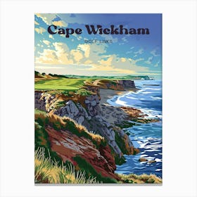 Cape Wickham Golf Links Australia Travel Art Illustration Canvas Print