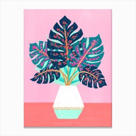 Painted Monstera Plant Canvas Print