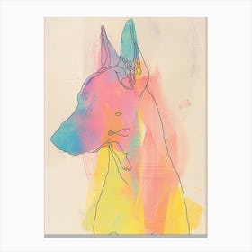 Belgian Sheepdog Rainbow Line Silhouette Canvas Print