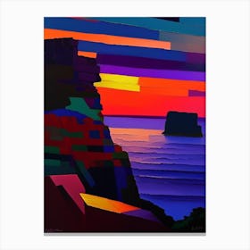Geometric Cliff Sunset Canvas Print