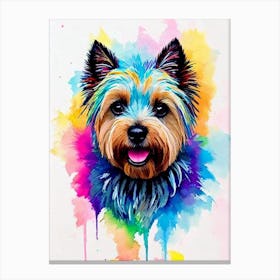 Cairn Terrier Rainbow Oil Painting dog Canvas Print