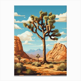  Retro Illustration Of A Joshua Tree In Rocky Mountain 4 Canvas Print