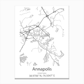 Annapolis Neck,United States Minimalist Map Canvas Print