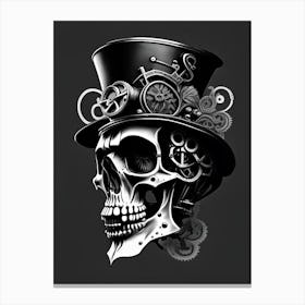 Skull With Pop Art Influences Gangster 3  Stream Punk Canvas Print