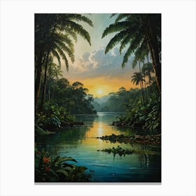 Sunset In The Jungle 1 Canvas Print
