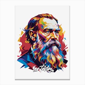 Leo Tolstoy 03 Portrait WPAP Pop Art Canvas Print