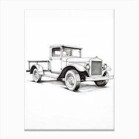 Ford Model T Line Drawing 12 Canvas Print