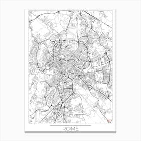 Rome Map Minimal Canvas Print