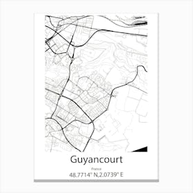 Guyancourt,France Minimalist Map Canvas Print