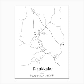 Klaukkala,Finland Minimalist Map Canvas Print