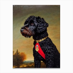 Portuguese Water Dog Renaissance Portrait Oil Painting Canvas Print
