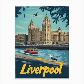 Aihrgdesign A Vintage Travel Poster Of Liverpool Featuring Th 670aaf51 4c43 429e 97ee E019a3ab3ad2 1 Canvas Print