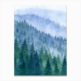 Watercolor Of Pine Trees 1 Canvas Print