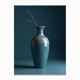 A Classic Vase Plain Ethnic Accents Dark Blue Background Realistic Vertical 99 Kzrv 8svc Canvas Print