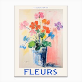 French Flower Poster Geranium Canvas Print
