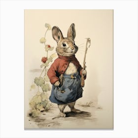 Storybook Animal Watercolour Rabbit 3 Canvas Print