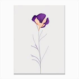 Eustoma Floral Minimal Line Drawing 2 Flower Canvas Print