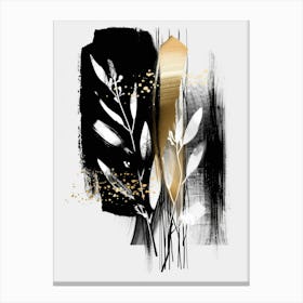 Abstract Black And Gold Painting 18 Canvas Print