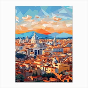 Rome, Italy, Geometric Illustration 4 Canvas Print
