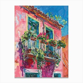 Balcony Painting In Malaga 4 Canvas Print