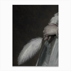 Portrait Of A Lady Holding A Feather Canvas Print