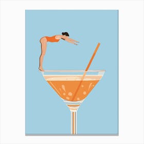 Cocktail Dive Bar Cart Canvas Print