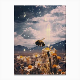 cosmic portrait of a bumblebee in the desert Canvas Print