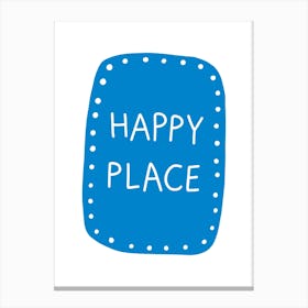 Happy Place Blue Super Scandi Kids Canvas Print