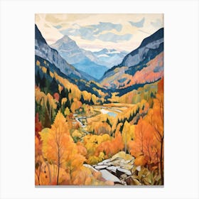 Autumn National Park Painting Berchtesgaden National Park Germany 3 Canvas Print