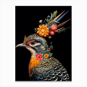 Bird With A Flower Crown Lark 4 Canvas Print