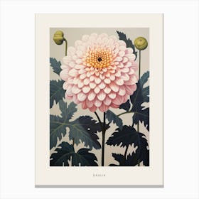 Flower Illustration Dahlia 1 Poster Canvas Print