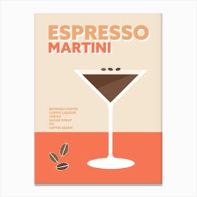 Espresso Martini Cocktail Colourful Coffee Wall Art Canvas Print
