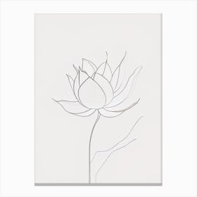 White Lotus Minimal Line Drawing 1 Canvas Print