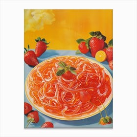 Strawberry Laces Candy Sweets Retro Advertisement Canvas Print