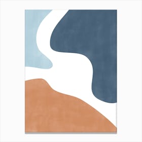 Terracotta Teal Abstract Shapes No.2 Canvas Print
