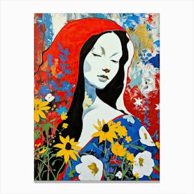 Red Hooded Woman, Pop Art Canvas Print