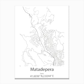 Matadepera,Spain Minimalist Map Canvas Print