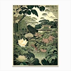 Nan Lian Garden 1, Hong Kong Vintage Botanical Canvas Print