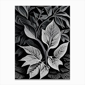 Tea Leaf Linocut 3 Canvas Print