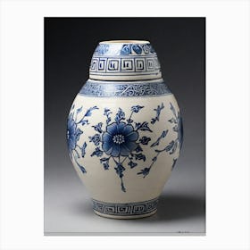 Chinese Blue And White Vase.5 Canvas Print