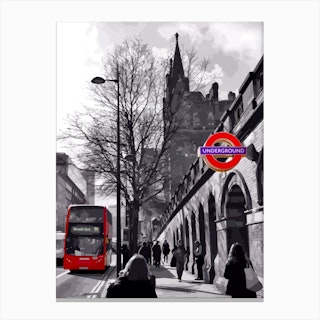 Red Splash Of London Canvas Print