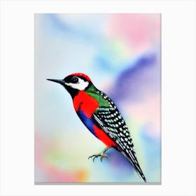 Woodpecker Watercolour Bird Canvas Print