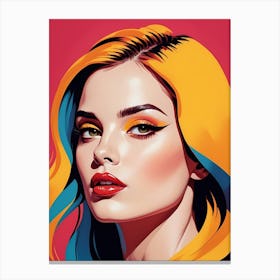 Woman Portrait In The Style Of Pop Art (47) Canvas Print