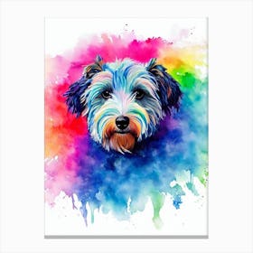 Pumi Rainbow Oil Painting dog Canvas Print